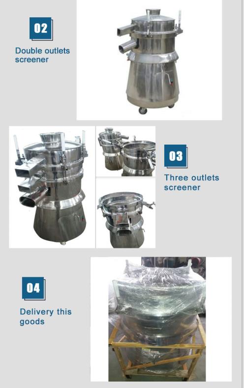 High-Efficient double outlet SS304 stainless steel Sifting Machine  with 1 mesh (ZS-800)