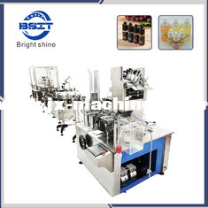 China E-juice bottle  Filling and capping and boxing line for Vape facotory that with automatic bottle unscrambler supplier